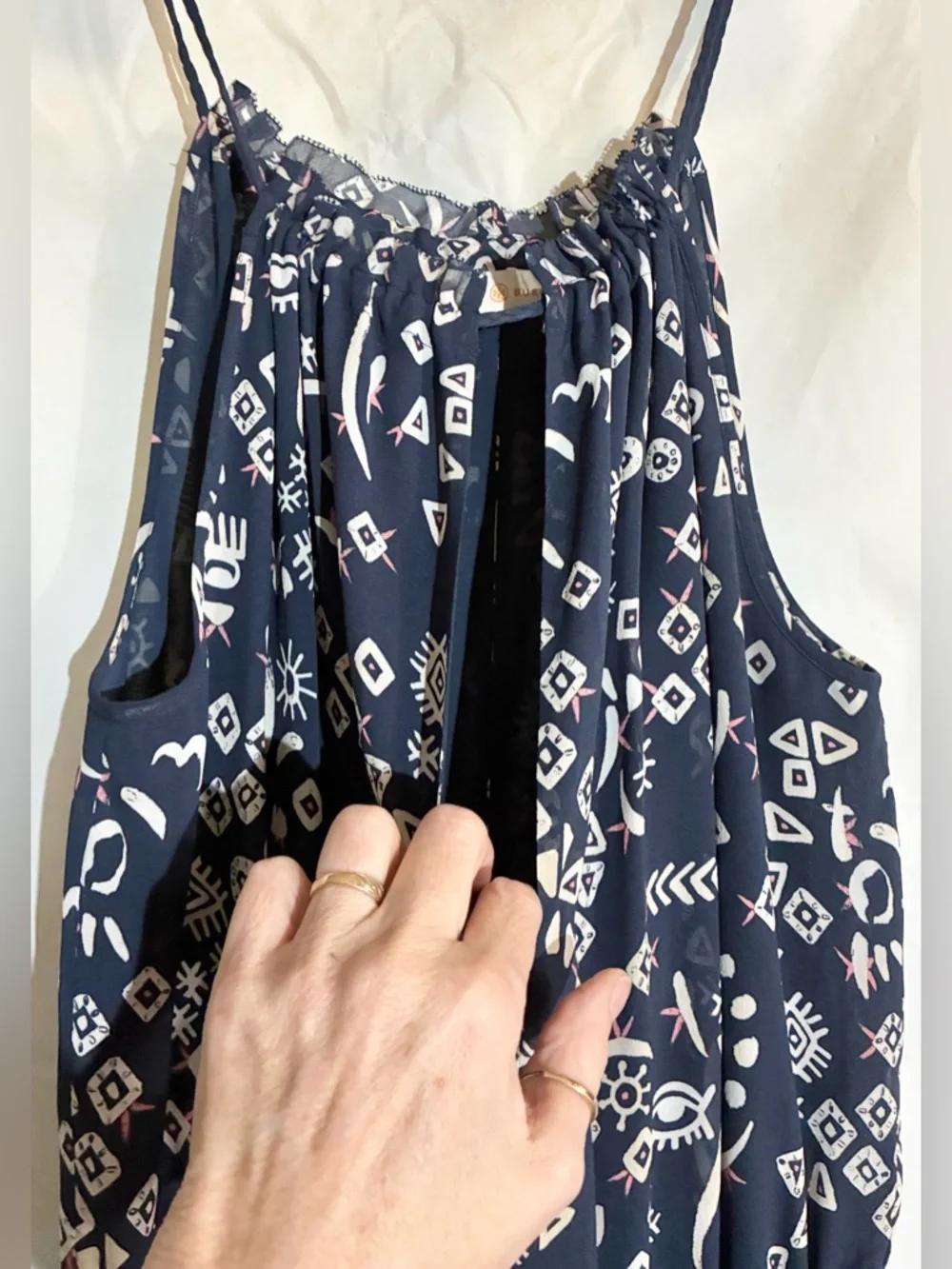 Tory Burch Ethnic Jumpsuit Sz XS Pockets Adjust Straps 1Pc whymsy Fairycore